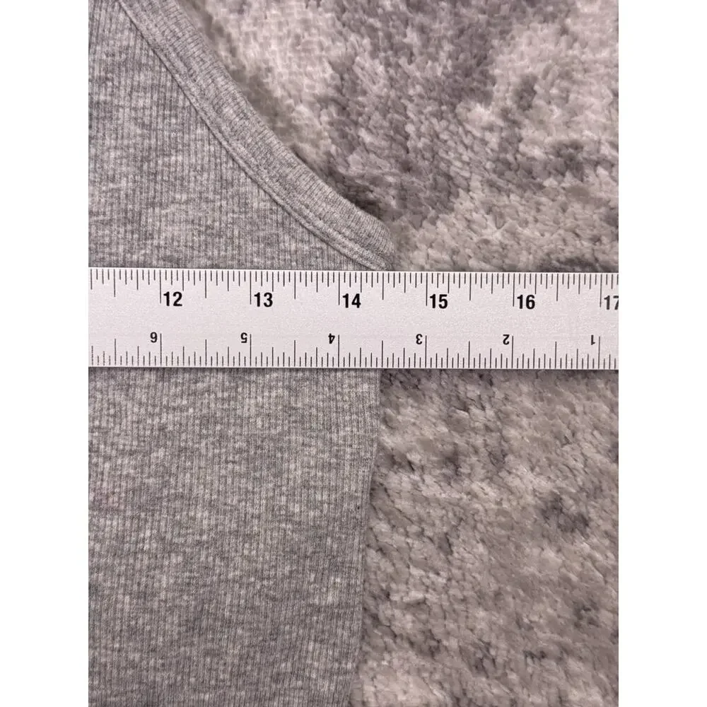 ALO Seamless Ribbed Mellow Romper Medium Womens Heather Gray